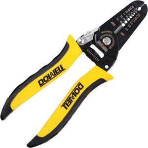 Wire Stripper-DOWELL Wire Stripping Tool Wire Stripper Crimper Cutter Multifunction 8 Inch 10-22AWG