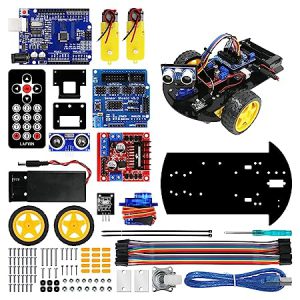 Smart Robot Car 2WD Chassis Kit with Ultrasonic Module R3 Board,Remote Compatible