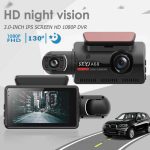 ECO A68 Dual Lens HD Car DVR 3 Inch IPS Display Motion Detection Dash Camera