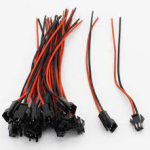 2 Pin Jst Connector Cable Connector (10 Set) Lock System with Red And Black Wire