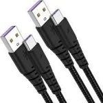 USB Type C Cable, 2A Fast Charging USB-C Charger S9 S8 Note 9 Data Sync USB 3.0 Type-c Cable 2M